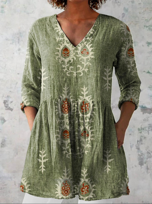 Julie | Printed V-Neck Blouse