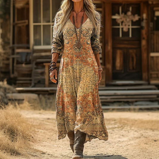 Romy | Warm Paisley Maxi Dress
