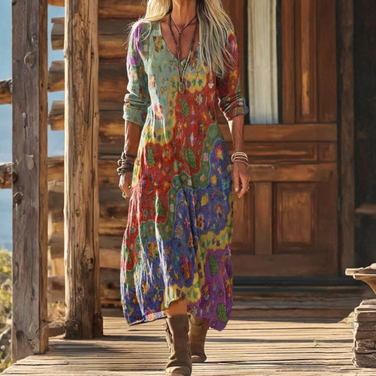 Keira | Vivid Abstract Maxi Dress