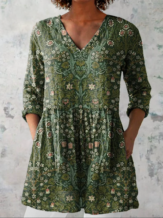 Sandra | Longline Print Blouse
