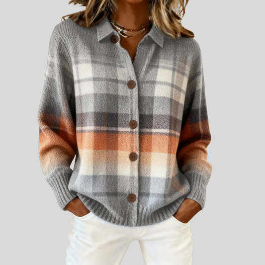 Helen | Retro Plaid Cardigan