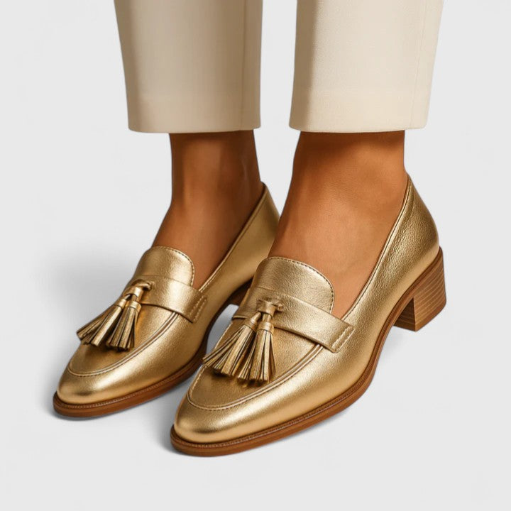 Rebecca | Gold Comfort Loafers