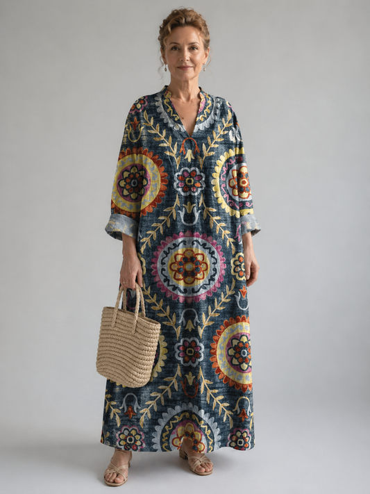 Maribel | Flowing Geometric Dress