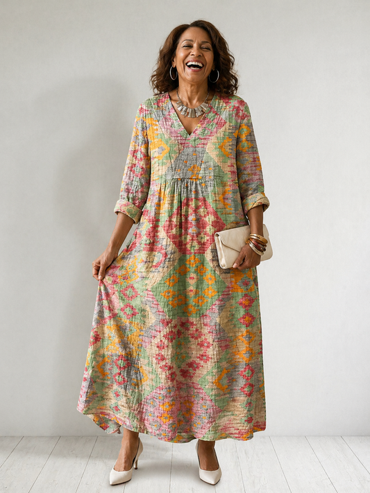 Laurel | Hand-Painted Print Dress