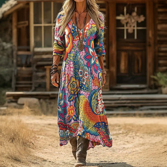 Larissa | Kaleidoscope Print Maxi Dress