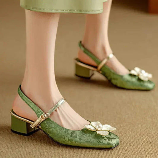 Genevieve | Polished Slingback Pumps