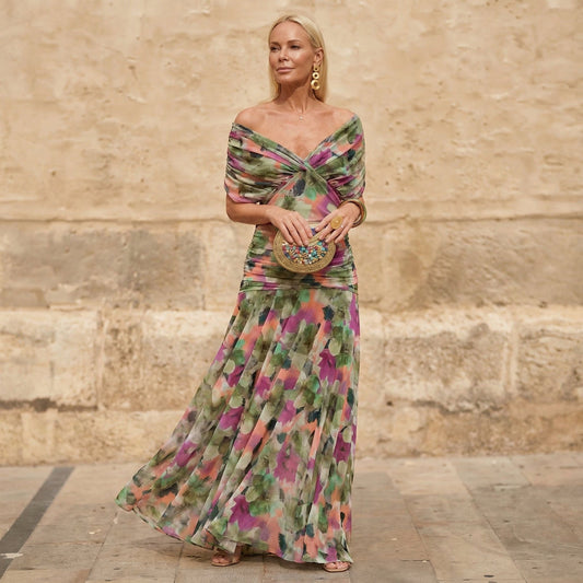 Florence | Pleated Floral Maxi Dress