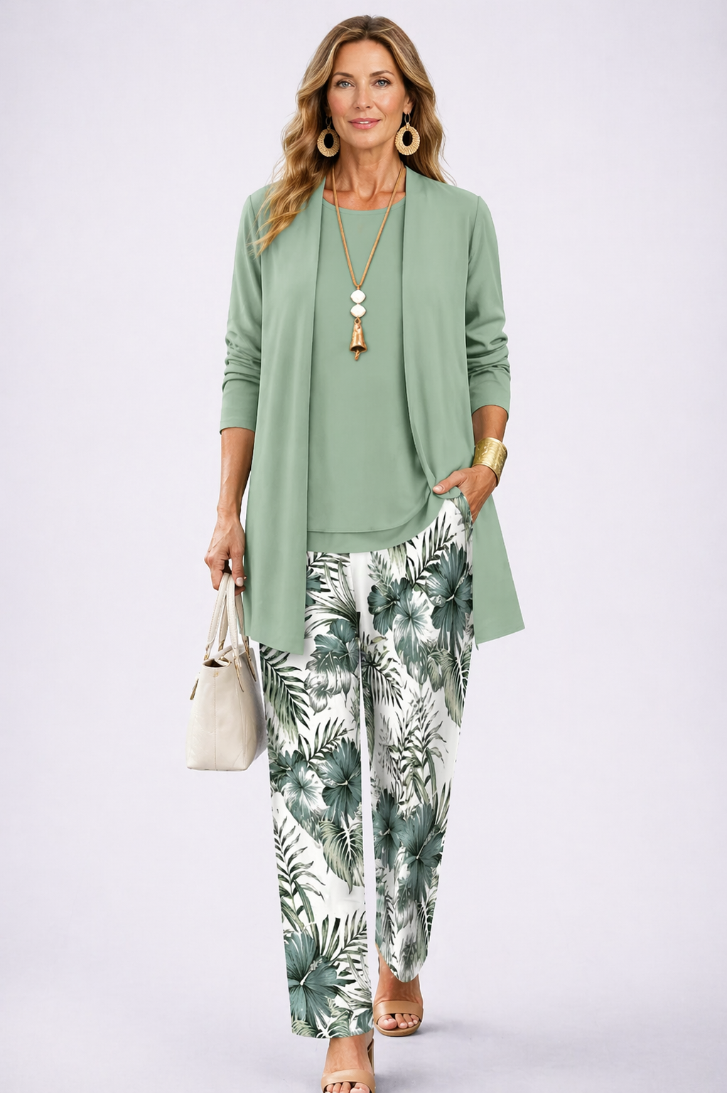 Grace | Green Print Layered Set